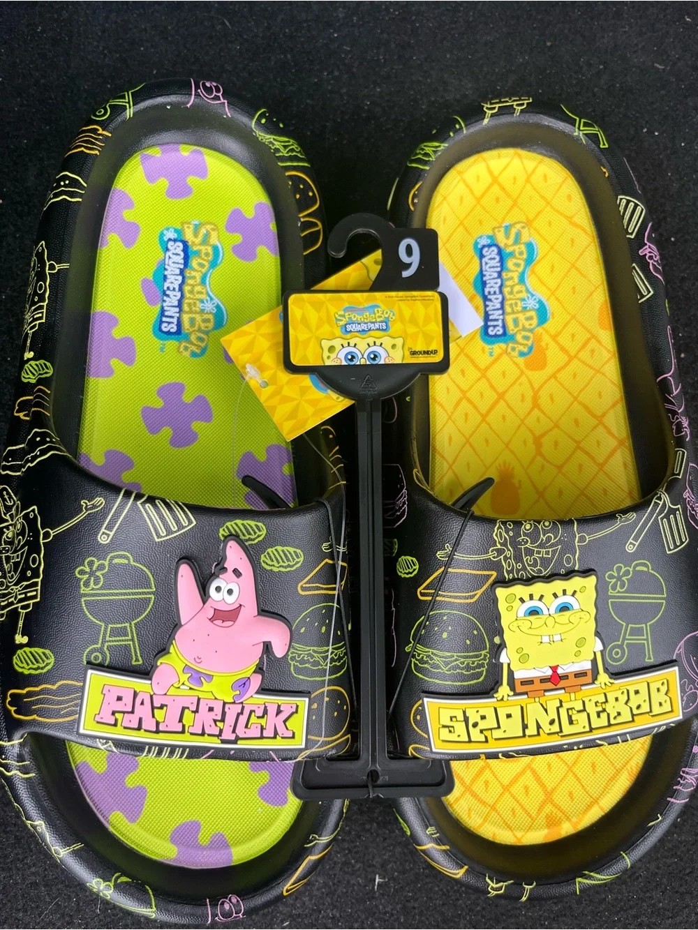 Ground Up SpongeBob SquarePants Patrick Star Men’s Slide Sandals Slip On Size 9